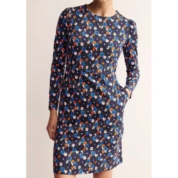 Boden Penelope Jersey Dress Size 4 Regular Winter Moss Bloomsbury Pop - Picture 1 of 9
